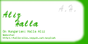 aliz halla business card